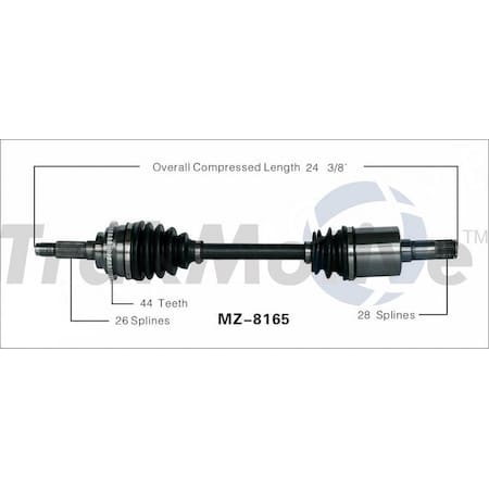 Surtrack Axle Cv Axle Shaft, Mz-8165 MZ-8165